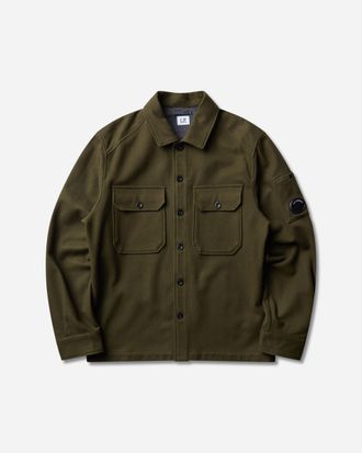 C.P. Company Men s Felted Wool Overshirt Ivy Green