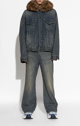 Balenciaga Jeans With Logo, Mens, Blue