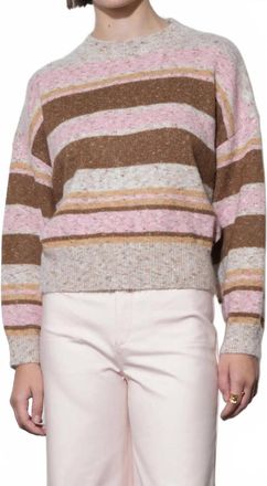 Greylin Wendy Slouchy Crew Neck Stripe Sweater In Multi