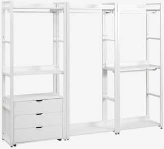 Sklum Armario Modular Abierto De 3 Piezas Con Cajones En Acero Y Madera Ariaster Sklum