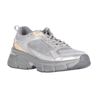 Golden Goose Sneakers, female, Gray, 4 UK, Laminated Lightstar Trainers Silver/Gold