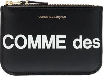 Comme Des Gar&ccedil;ons Huge Logo Wallet - Dames - Portefeuilles - Zwart - ONE Size - Leer - Accessoires