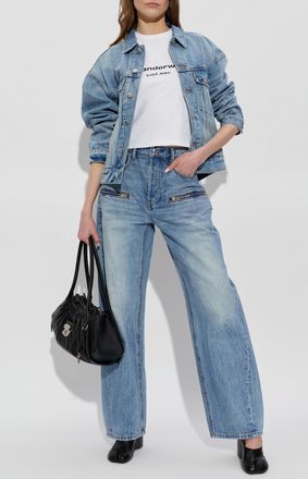 Alexander Wang Denim Jacket With Vintage Motif, Womens, Blue