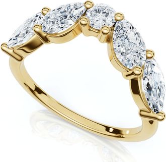 Pompeii3 1Ct Contoured Diamond Wedding Ring Guard Band 14k Gold or Platinum Lab Grown