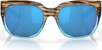 Costa Waterwoman 55mm Mirrored Polarized Pillow Sunglasses in Blue Mirror at Nordstrom