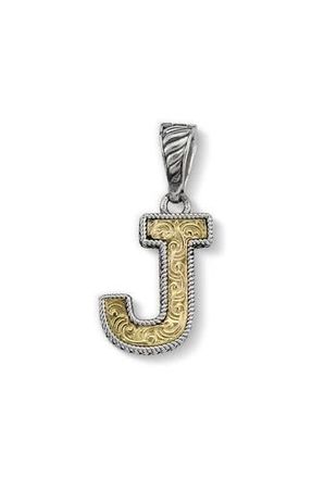 Samuel B. Two-Tone Initial Pendant in Silver/gold J at Nordstrom Rack