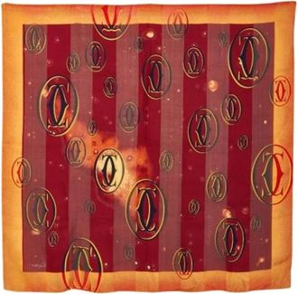 Cartier Pre-owned Scarves, female, Red, Size: ONE SIZE Pre-owned Vintage Silk Scarf
