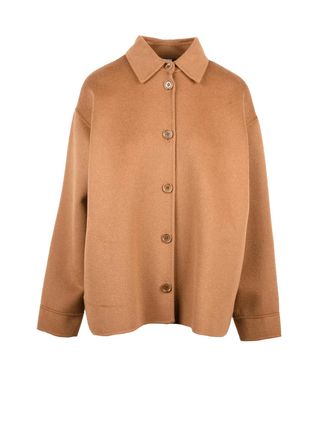 Aspesi Wool Cloth Jacket With Boxy Silhouette And Classic Collar