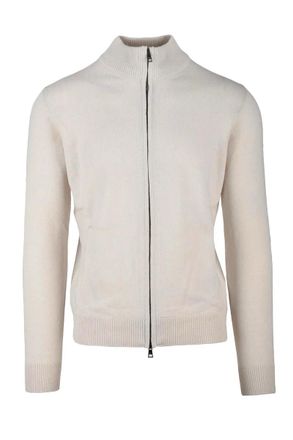 LUIGI BORRELLI NAPOLI Zip Cardigan - White