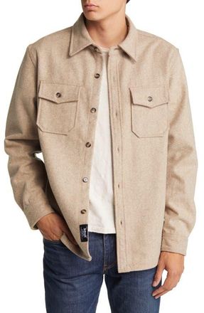 Schott NYC CPO Wool Blend Work Shirt in Taupe at Nordstrom, Size Xx-Large