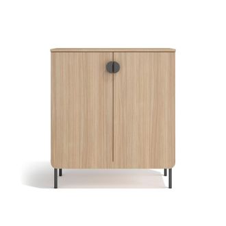 HERDASA Mueble almacenaje zapatero nogal claro 90x80x34 cm