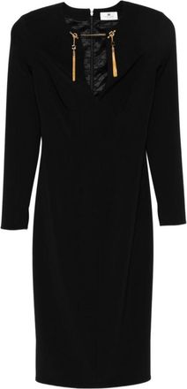Elisabetta Franchi Black Midi Dress