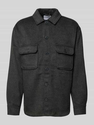 Jack & Jones Jack & Jones Slim Fit Hemdjacke mit Kentkragen Modell BRADLEY in Black, Gr&ouml;&szlig;e S