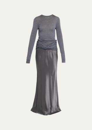 CHRISTOPHER ESBER Mixed-Media Meril Knit Monument Maxi Dress