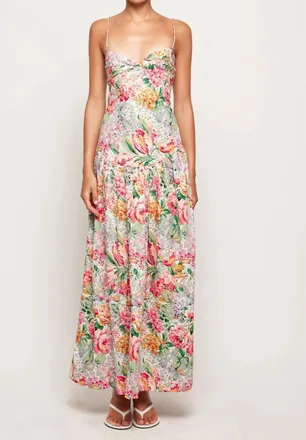 S/W/F Fitted Midi Dress In Floral