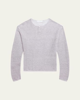 Helmut Lang Mens Waffle-Knit Henley T-Shirt