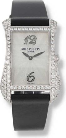 Patek Philippe Pre-owned Patek Philippe Gondolo Serata Diamond White Mother-of-pearl Guilloche Dial Ladies Watch 4972G