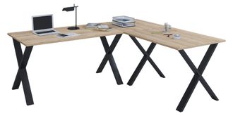 ebuy24 Escritorio De Madera Vcm Vcm Escritorio De Esquina Simple 220x160 Forma L Izquierda O Derecha Panel De Mesa De Trabajo De 80 Cm De Profundidad Muebles