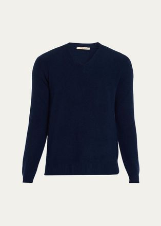 Fioroni Cashmere Mens Rib-Knit Baby Cashmere Sweater