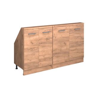 Vicco Armario De Cocina Para Techo Inclinado R-line, Roble Dorado, 140 Cm Lote De 2, Vicco