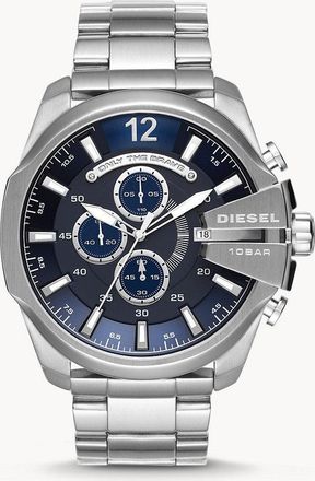 Diesel Mens Diesel Chief Series Chronograph, Silver Stainless Steel Watch