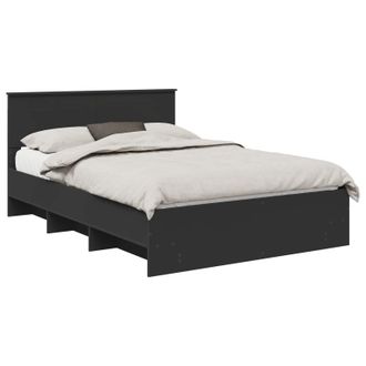 vidaXL Estructura De Cama Negro 140 X 200 Cm Madera De Ingenier&iacute;a Vidaxl