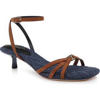 L'agence Genette Ankle Strap Kitten Heel Sandal in Buckskin Suede at Nordstrom Rack, Size 7.5