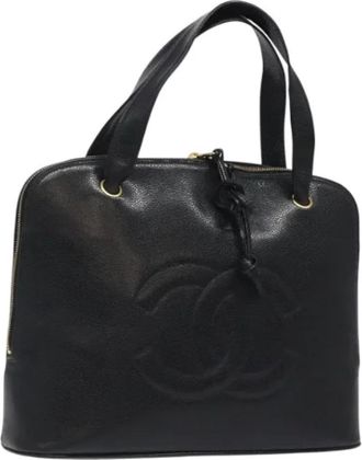 Chanel Tweedehands leren handtassen - Dames - Vintage Handtas - Zwart - ONE Size - Leer - Vintage