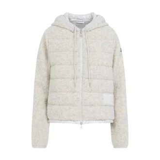 Moncler Teddy Quilt Fleece Jas - Dames - Winterjassen - Wit - L - Katoen - Jassen