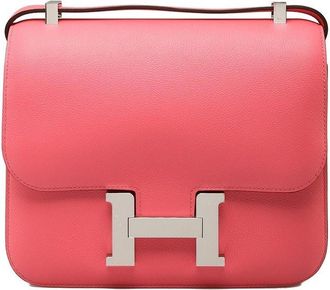 Hermès Rose Azalee Epsom Constance 24 PHW Size M