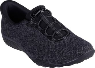 Skechers Womens Breathe Easy-Knitty Waves Hands Free Slip-ins Sneaker, Black, 4.5 UK