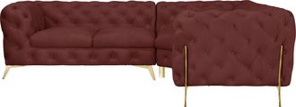 HOME AFFAIRE Chesterfield-Sofa »Amaury L-Form« moderne Chersterfield-Optik, Breite 262 cm, Fussfarbe wählbar
