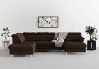 Sit&more Wohnlandschaft »Marano U-Form« inklusive Kopfteilverstellung, wahlweise mit Bettfunktion, Bettkasten
