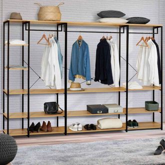 IDMarket Armario Modular De Gran Capacidad Xxl L. 250 Cm Detroit Dise&ntilde;o Industrial