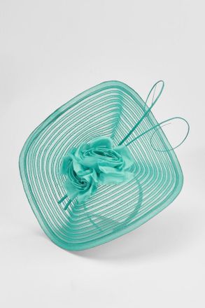 Karen Millen Womens Asymmetric Disk Flower Detailed Fascinator - Blue - One Size