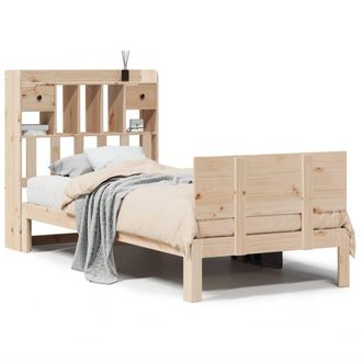 Berkfield Home Bookcase Bed without Mattress 90x200cm Solid Wood Pine in Tan | Size: 90x200 cm