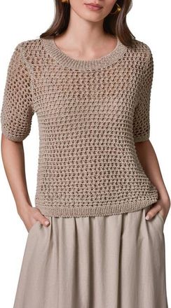 DKNY Open Knit Crewneck Sweater in Sandstone at Nordstrom, Size X-Small