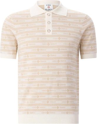 Casablanca Tops, Heren, Beige, S, Wol, Polo Shirt