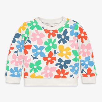 primary Baby Sweatshirt in Ivory Rainbow Spring Blooms at Nordstrom, Size 18-24M