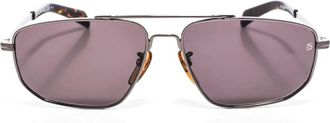 Eyewear by David Beckham Rechthoekige metalen zonnebril - Heren - Zonnebrillen - Grijs - ONE Size - Accessoires