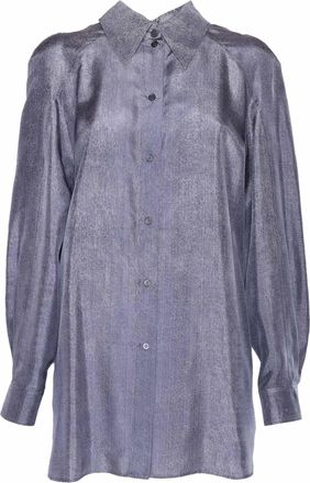 Alberta Ferretti Grey Silk Shirt