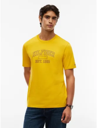 Tommy Hilfiger Mens Varsity Hilfiger 85 Logo T-Shirt - Countryside Yellow - XXL