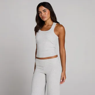 MyProtein Camiseta de tirantes acanalada con sujetador incorporado para mujer de MP - Gris moteado - XS