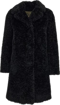 Herno Jassen, Dames, Zwart, L, Faux Fur & Shearling Jassen
