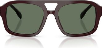 Tory Burch 53mm Gradient Pilot Sunglasses in Purple Crystal /Dark Green at Nordstrom