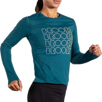 Brooks Womens Distance Long-Sleeve Shirt 3.0 Blue S