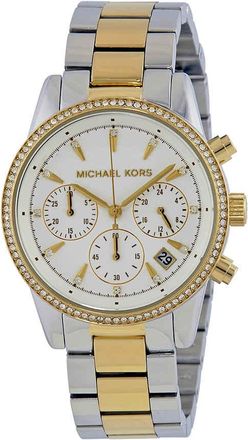 Michael Kors Ritz Chronograph Crystal White Dial Ladies Watch MK6474