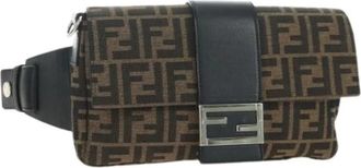 Fendi Pre-owned Vintage Zucca Canvas Shoulder Bag - Dames - Vintage Heuptassen - Bruin - ONE Size - Leer - Vintage