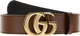 Gucci Brown GG Marmont Buckle Belt