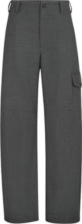 Brunello Cucinelli Virgin Wool Twill Cargo Barrel Trousers With Monili